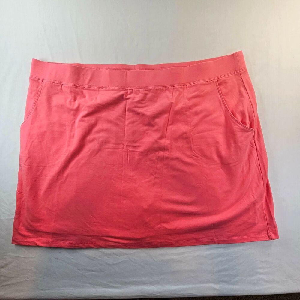Denim & Co.  Pull-On Skort w/ Pockets Coral 3X